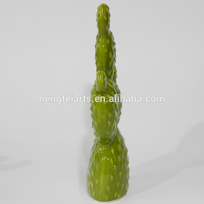 Ceramic Cactus Reed Prop Home Decor Ornament for your Home Decor or Colorful Party, Green