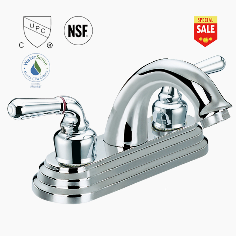 American standard UPC Two cross handle chrome widespread bathroom vessel sink faucet