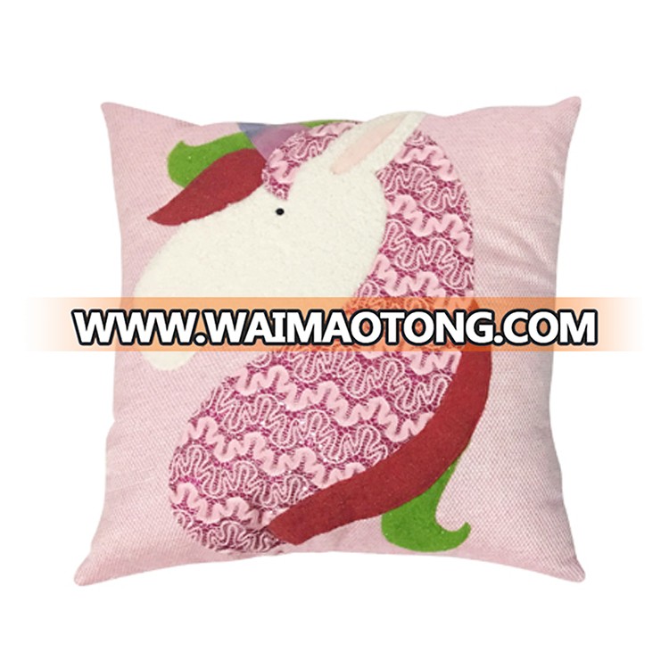 Square sofa cushion cover cotton inside travel pillow cases unicorn