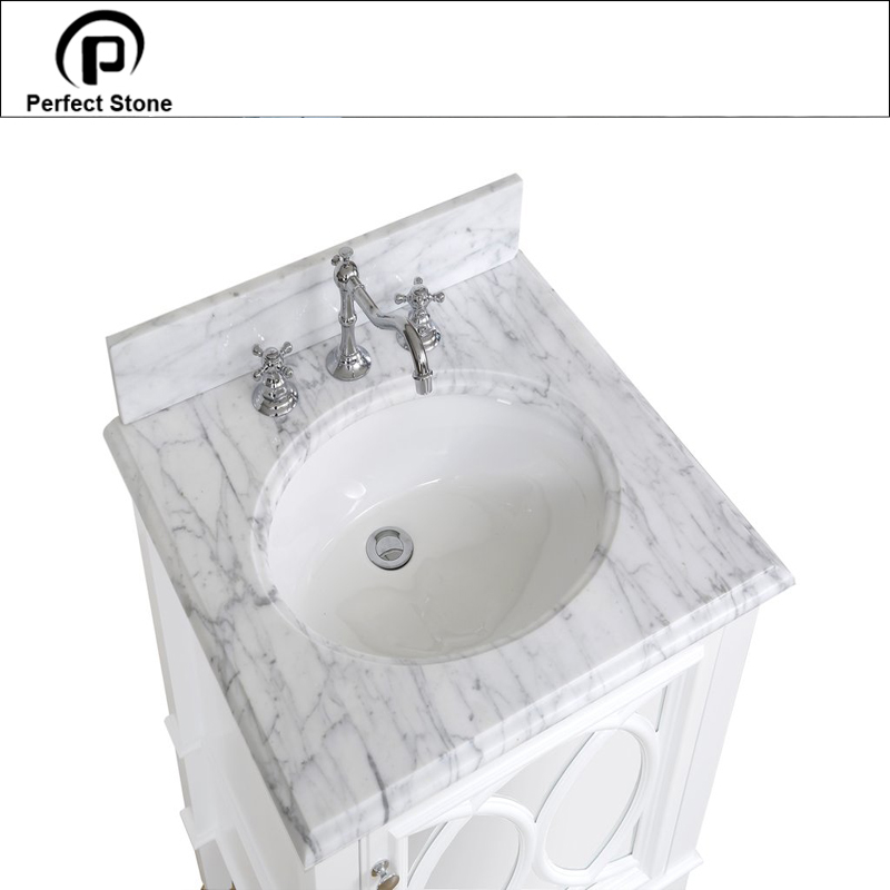 White marble bathroom vanity cabinet and modern bathroom vanity