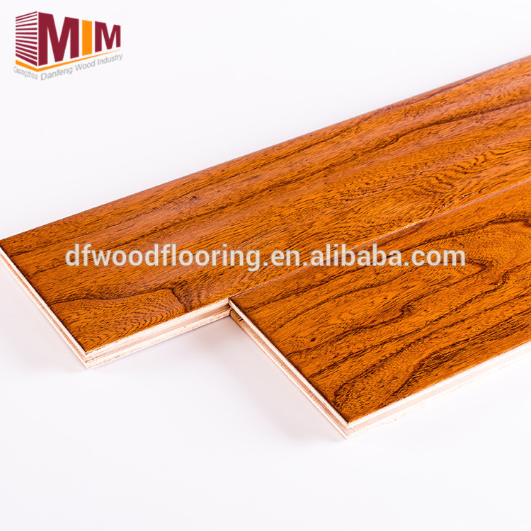 Antiqued Finished Asian Elm Multilayer Engineered interlocking Wood Flooring