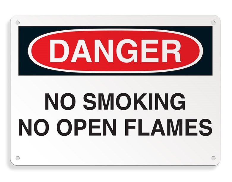 Custom Danger Sign No Smoking aluminum