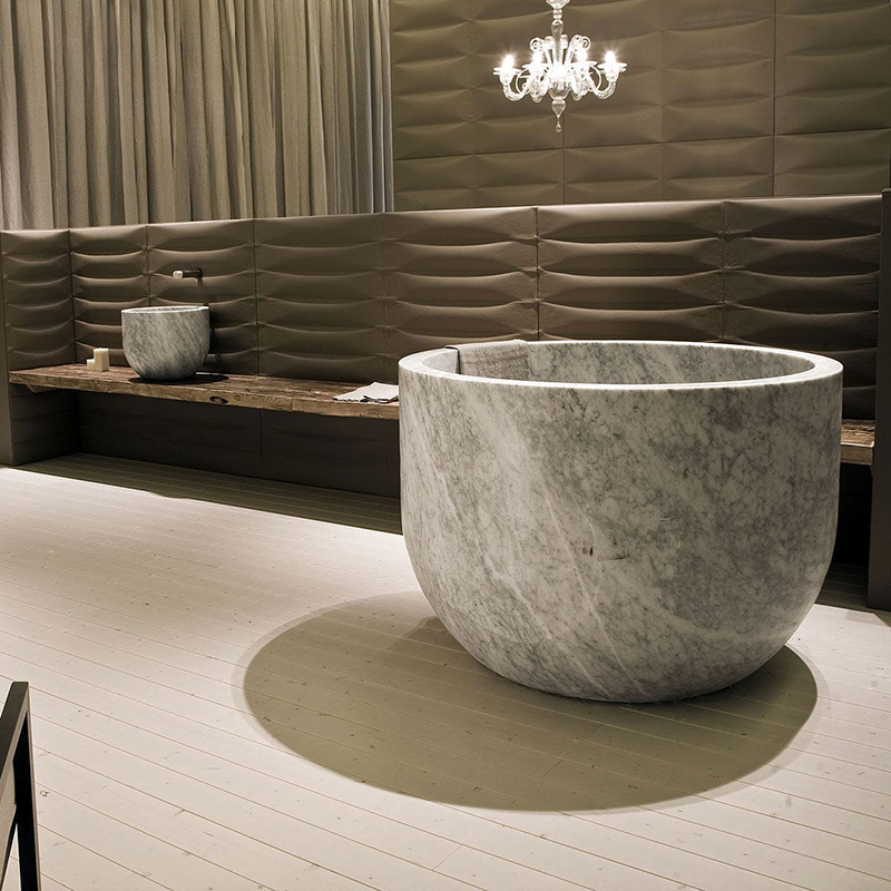 Silver Grey Travertine Bathtub