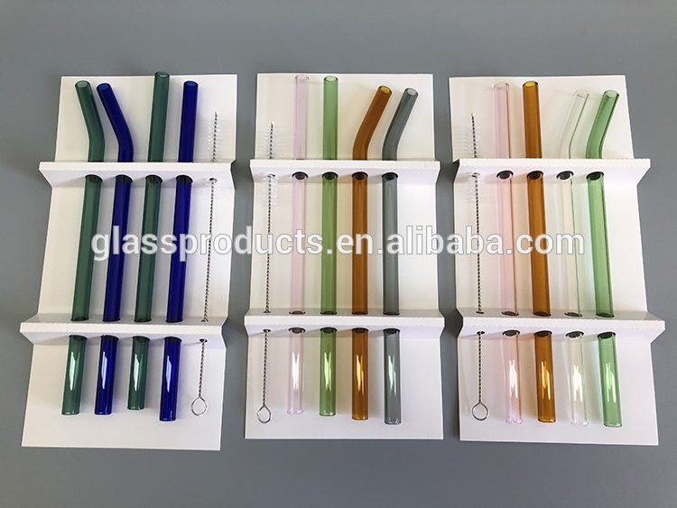 Handmade Borosilicate Straight Glass Straws Clear Glass Drinking Straws Colored