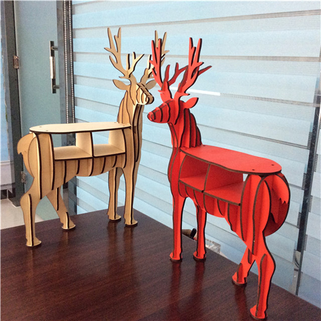 fancy wood deer office table decoration