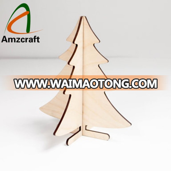 Wooden Table Top Standing Mini Christmas Tree Decor