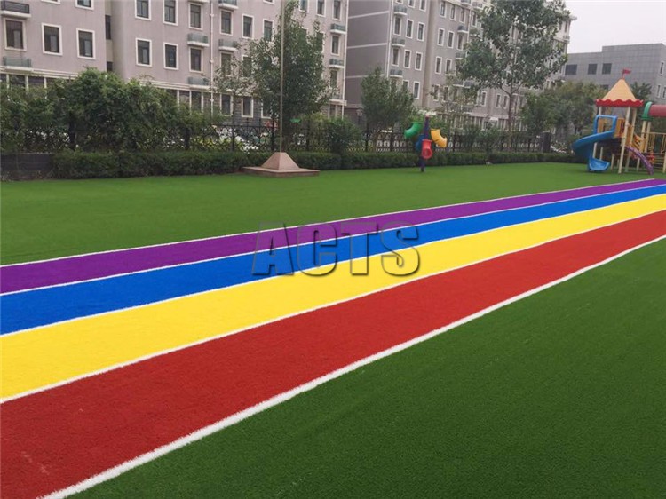 Blue, Red, Yellow, Purple Color Indoor Landscaping Artificial Grass Turf