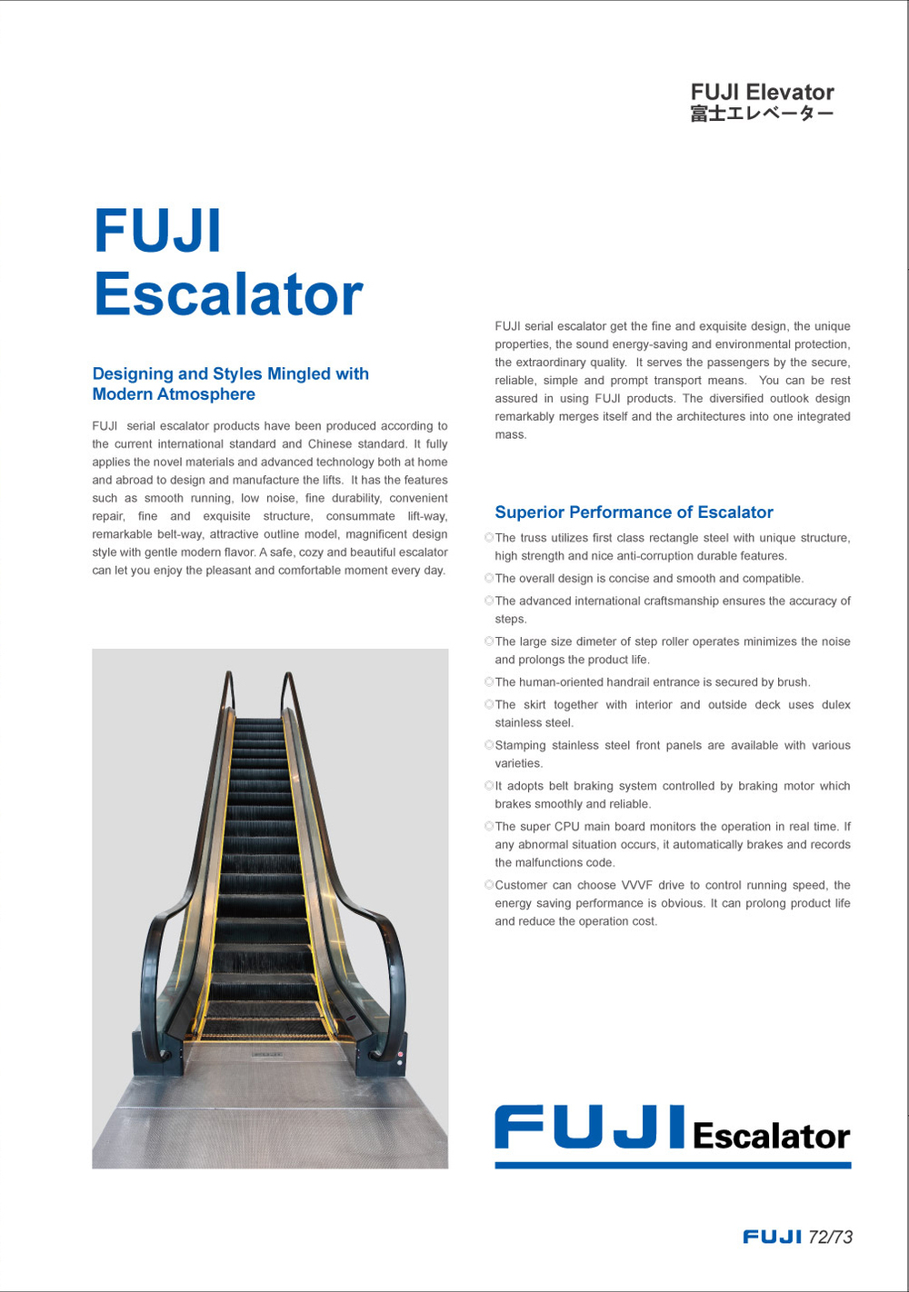 FUJI Residential home Moving Escalator cost in China