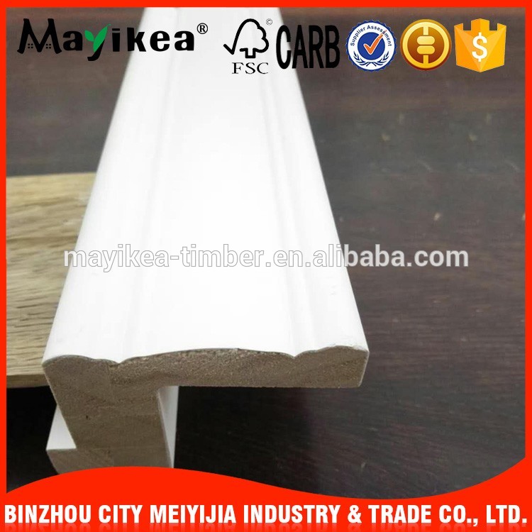 Chinese high quality home decorative white primed MDF wood moulding