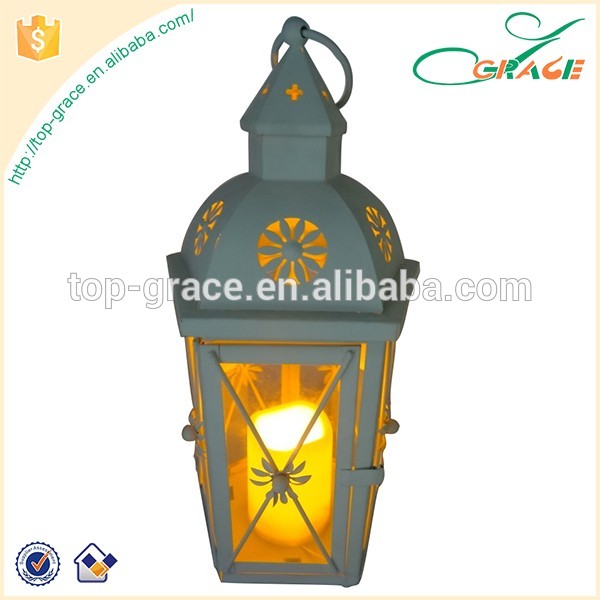 Vintage Style White LED Candle Lantern for Wedding Decoration