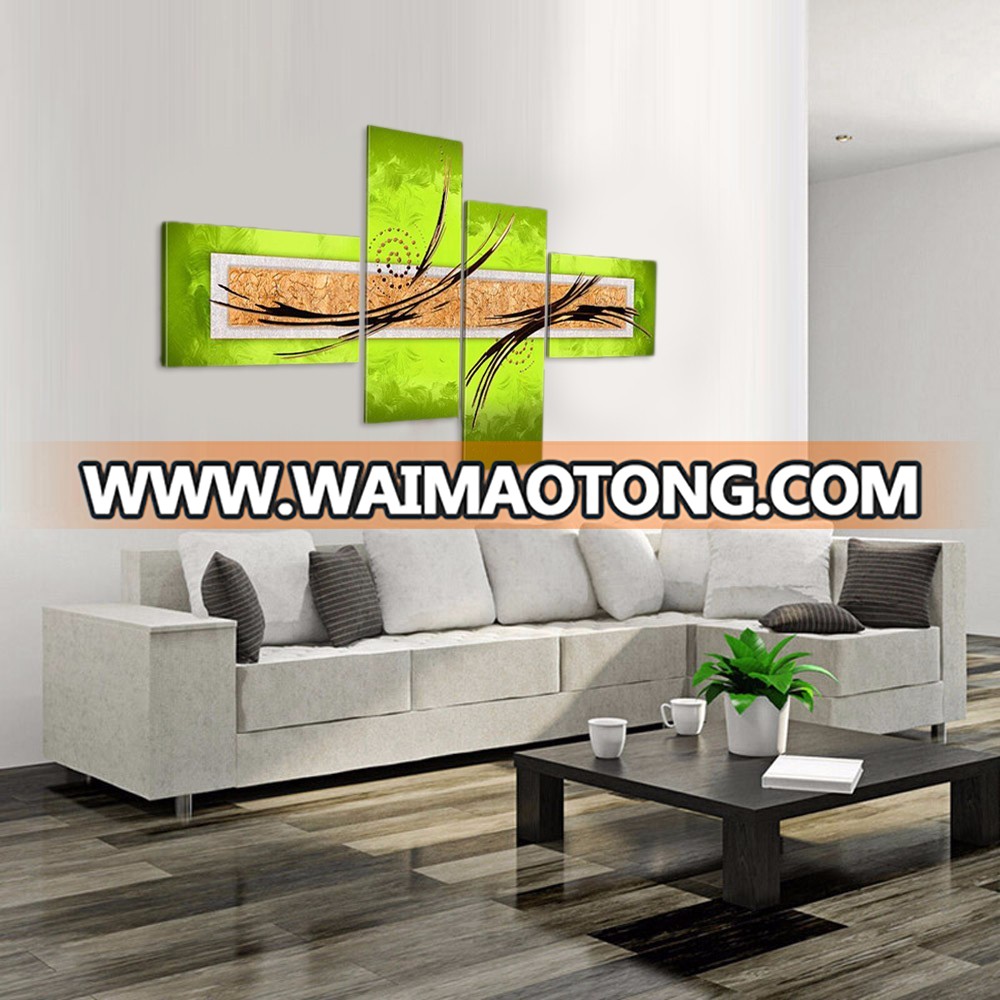 Modern Handmade Painting Art/Green Abstract Oil Painting/Home Decor Canvas Art