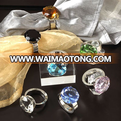 MH-C043 amber crystal napkin ring for home decorate