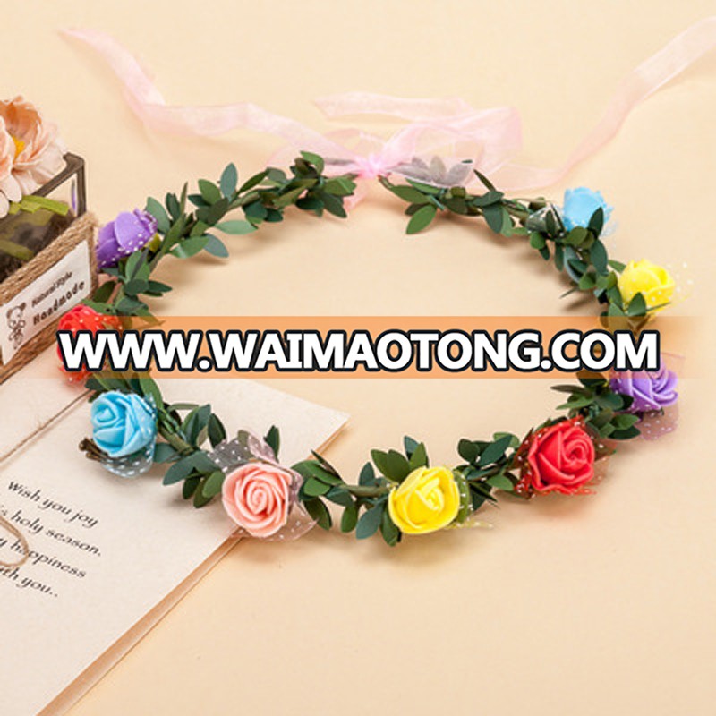 Wholesale multicolor artificial flower wreath for party deocaration