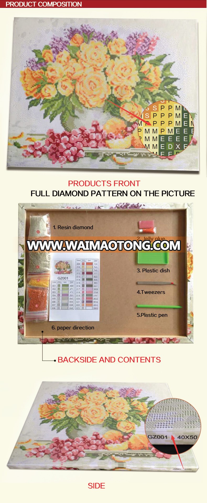 DZ059-30*30 full posting diamond painting frame for red tree autumn scenery