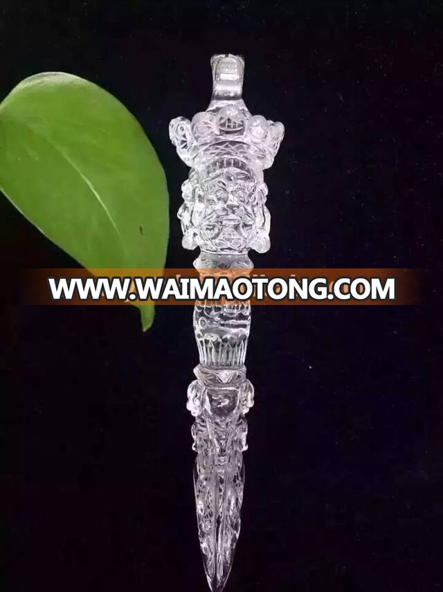 Hot sale business gift Nature citrine crystal vajra with horse