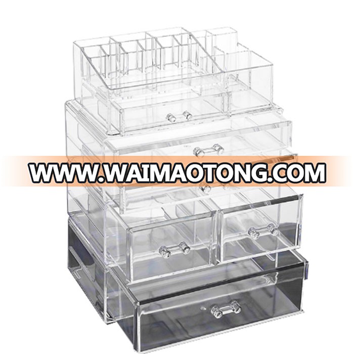 STORAGE CLEAR COSMETIC ORGANIZER ACRYLIC MAKEUP DRAWER HOLDER JEWELLERY CASE BOX