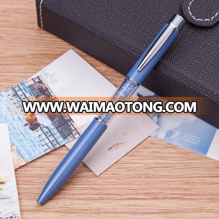 crystal diamond on top metal body promotional advertising ballpoint pen business signature office ball pen