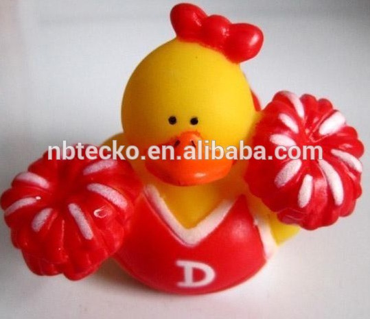 Mini PVC bath duck with hat logo printed tub floating duck for kids