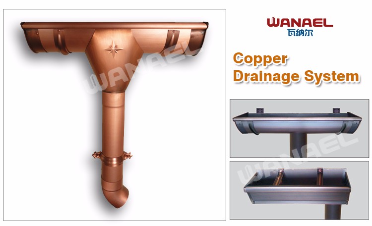 Best Quality Luxury Decoration Material Steel Copper Gutter Pipe