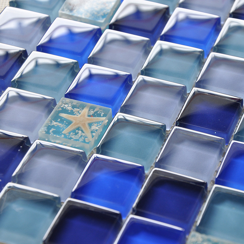 Wholesale diy swimming pool pattern glass mosaic glass mosaic tile mosaic stock