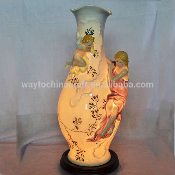 Hot Sale Hand Painted Vase Shape Porcelain Table Lamp