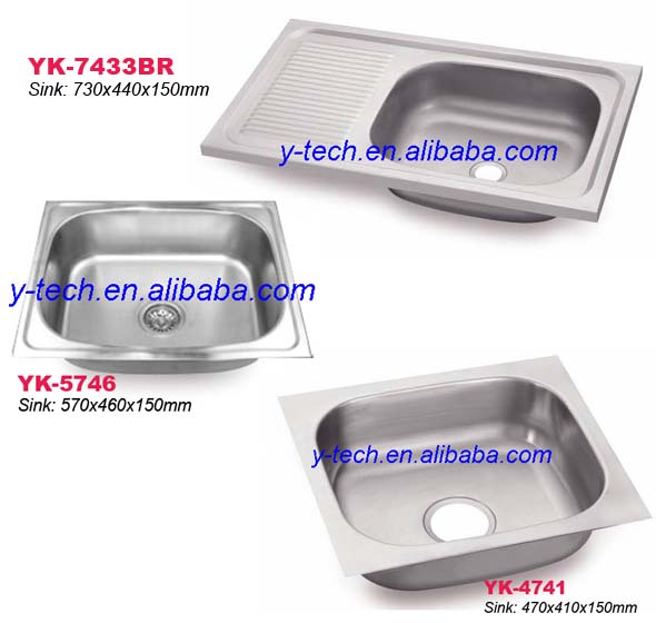 YK-5242E Stainless Steel Sink Single Bowl Single Draining Utensil Kitchen Sinks