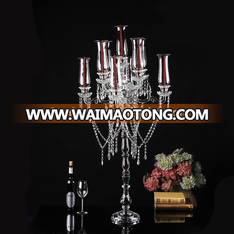 wholesale 135 cm H wedding table crystal candle candelabras 9 arms centerpiece decor