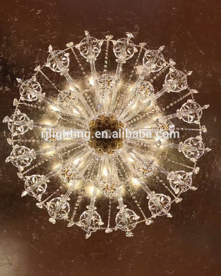 Wholesale Luxury glass arms cristal lighting pendant light hote lamp wedding decoration lights crystal chandelier