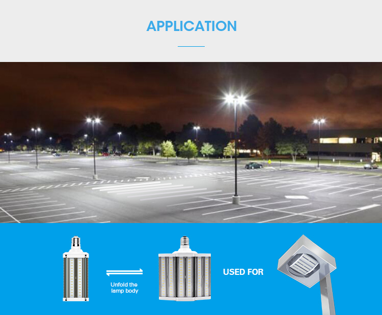 180 degree foldable Outdoor Parking lot corn bulb 110w E39 shoebox led street lights GKS35 five years warranty