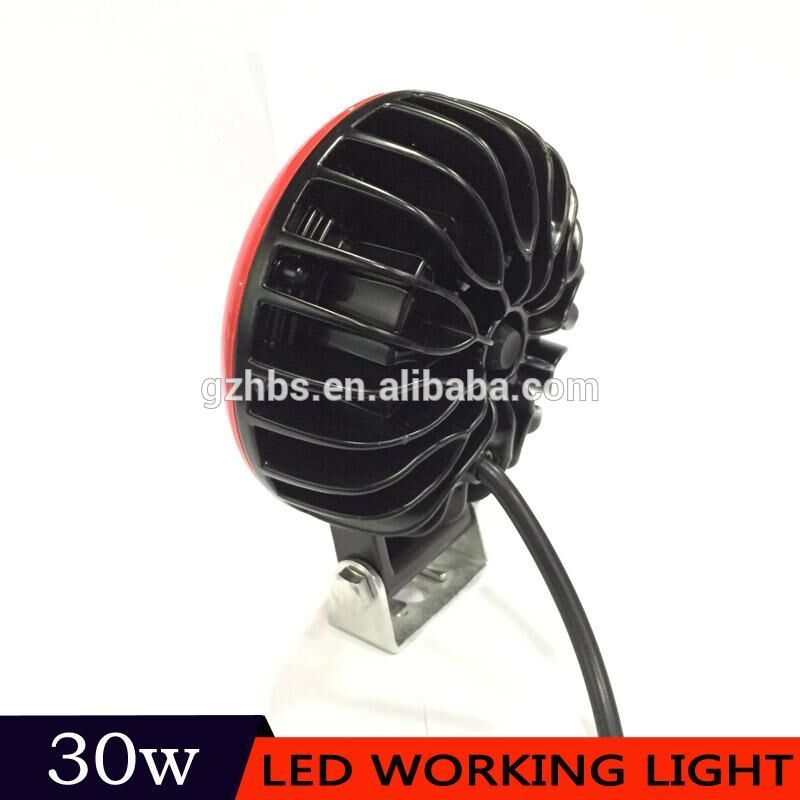 30W 12V/24V Round Spot Light Fog Light Off Road ATV Tractor Train Bus Boat ATV UTV Work Lamp Truck Motorcycle