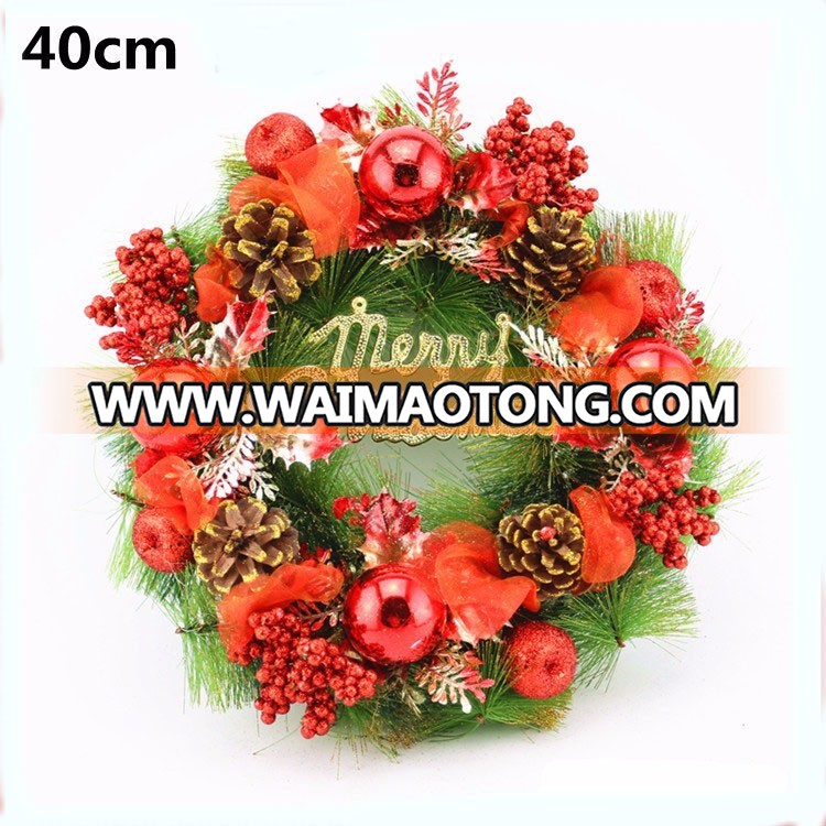 Factory customize different size 30cm,40cm,50cm,60cm pine needle decorative christmas garland