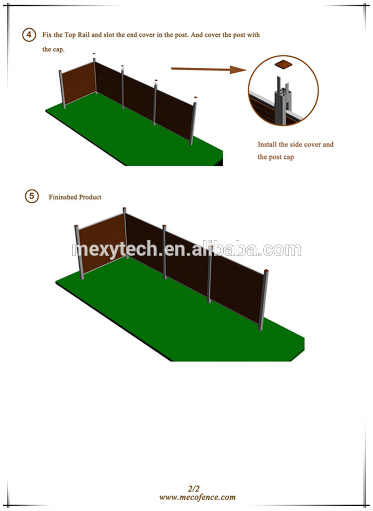 outdoor using wooden plastic wpc fence panels compositing fencing