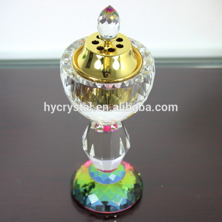 arabic copper decorative crystal incense glass perfume burner