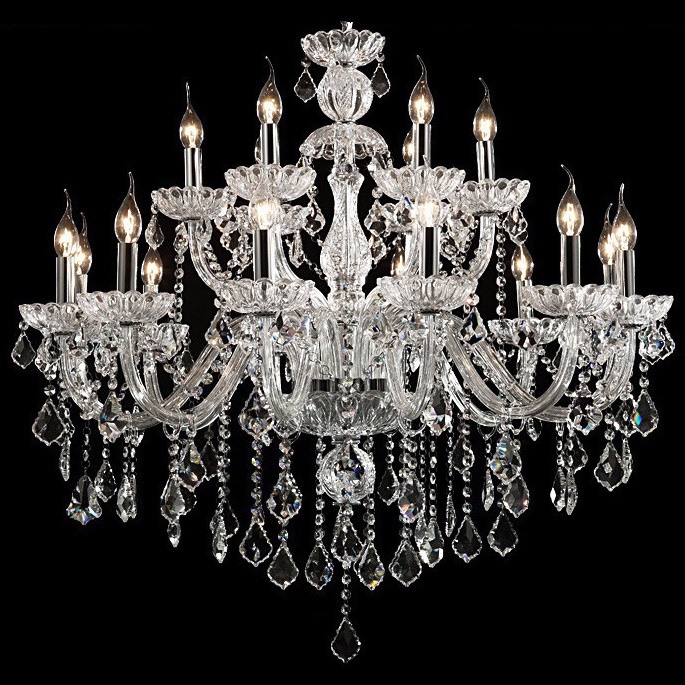 Zhongshan 18 Light k9 Crystal Glass Arm Chandelier wedding Decorations Hotel cristal chandelier Lighting