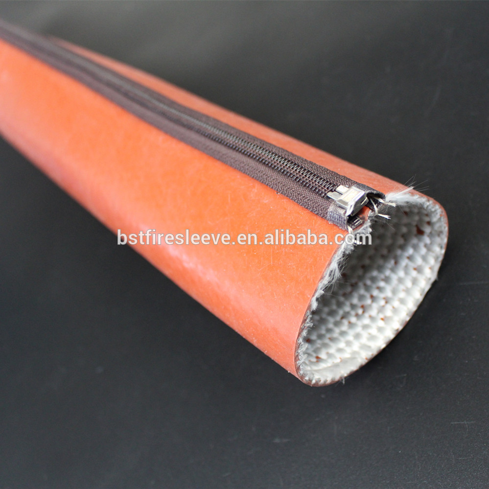 Silicone Fiberglass Fire Sleeve with Zipper