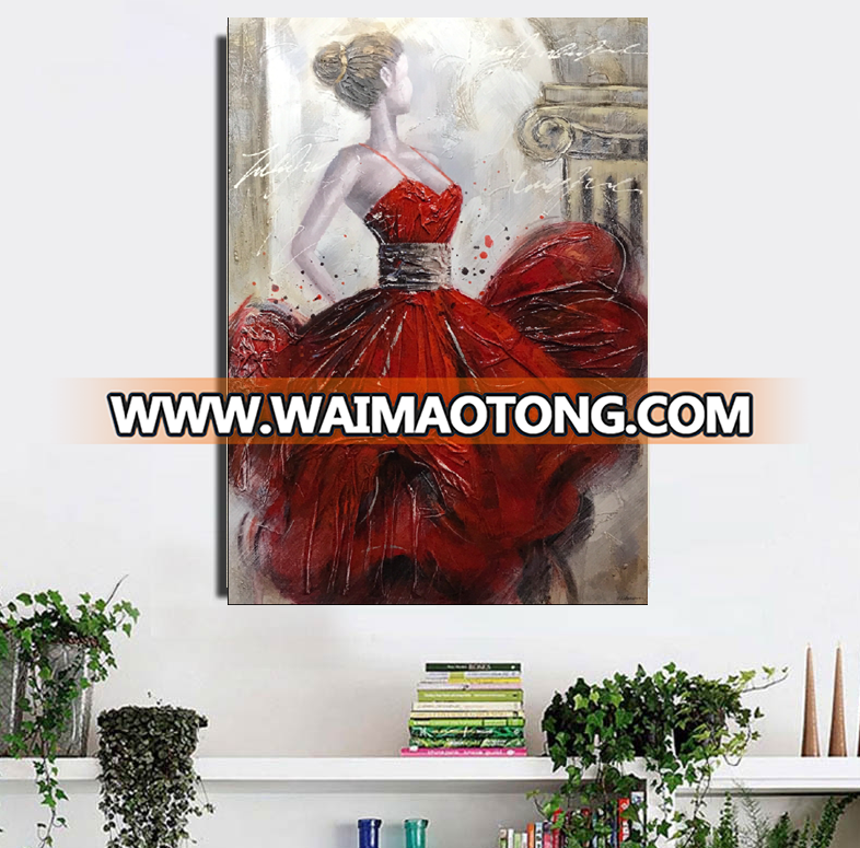 Modern Abstract Woman Oil Painting Handpaint Home Living Room Decor Canvas Art Paintings