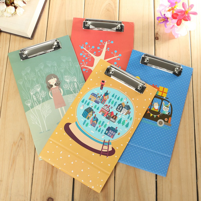 Lovely Cute A5 Paper Stand Plywood Clipboard File Writing Pad For Restaurant Office Stationery Supply Cardboard Holder