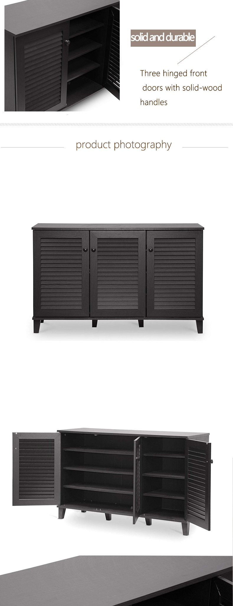 New product Dark color Simple  Furniture living room shoe cabinet