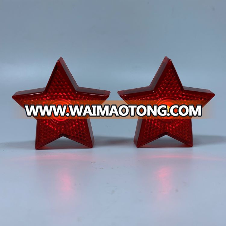 Factory price customized LOGO star shape outdoor warning safety flashing LED bike light