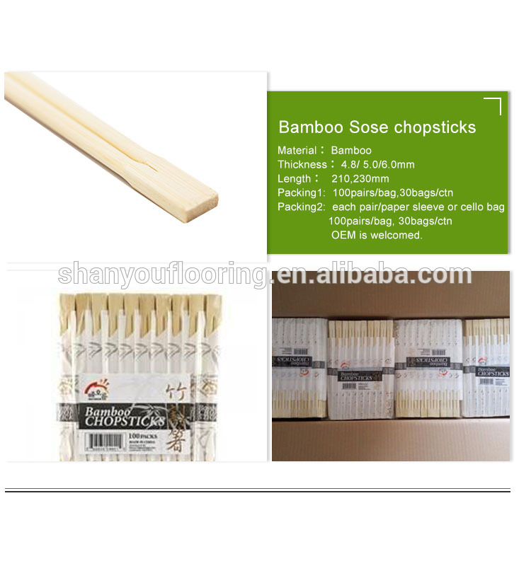 Disposable Natural Round Bamboo Chopsticks with OPP Packing