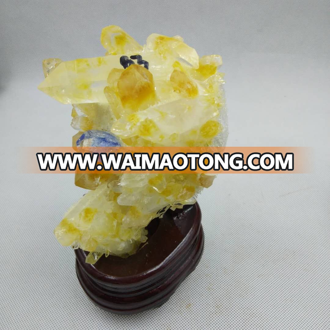 Natural yellow Citrine Crystal Clusters for Decoration