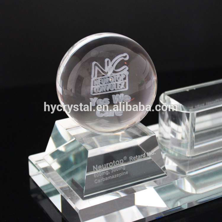 New arrival crystal office ornaments with 3d laser ball