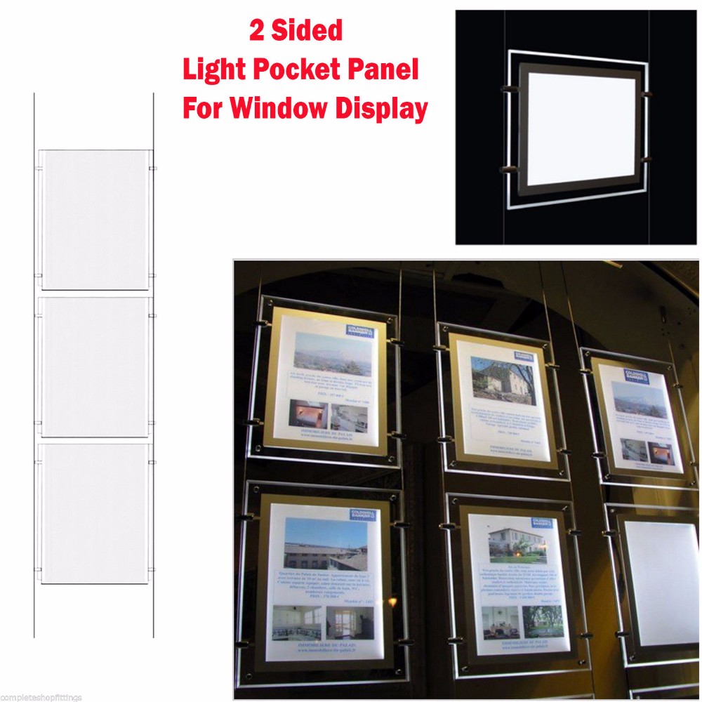 A4-A0 Crystal super slim Light Box Frame Real Estate Agent Led Window Display