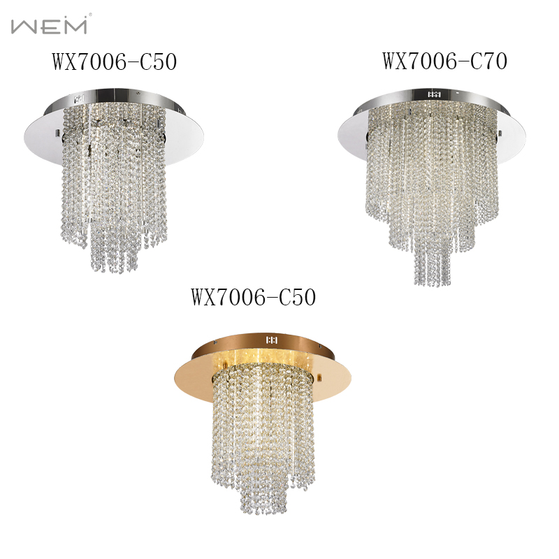 Contemporary Led Ceiling Light Decorative Retro Hotel Luxury Crystal LED Wedding Ceiling Light