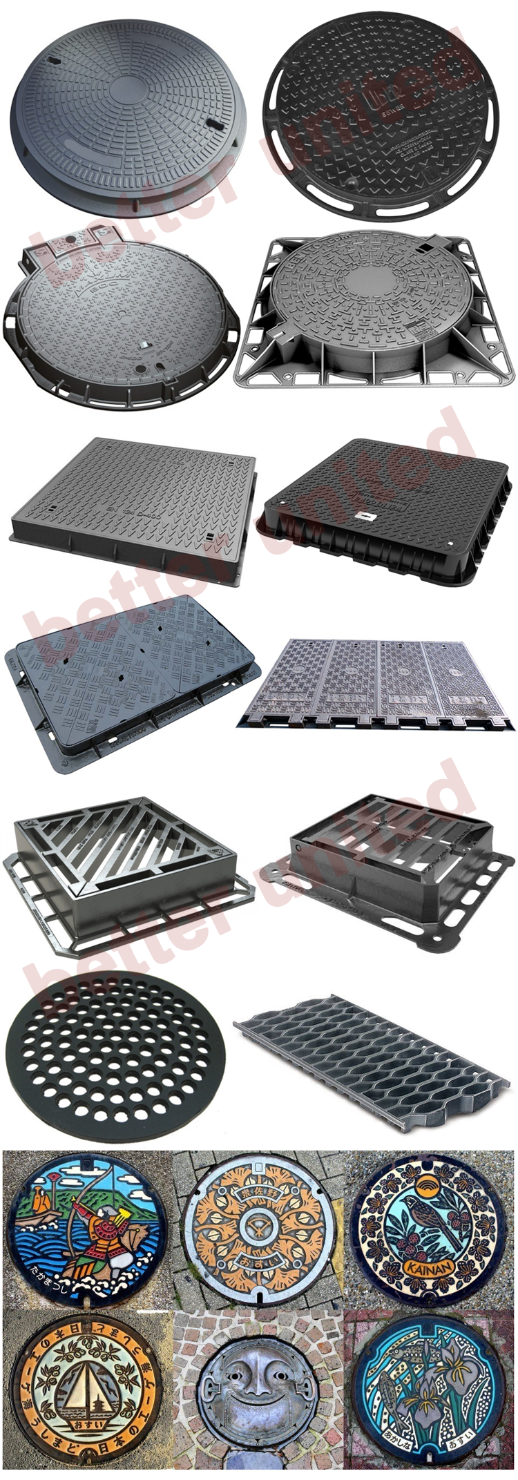 Professional supplier composite manhole cover and frame price