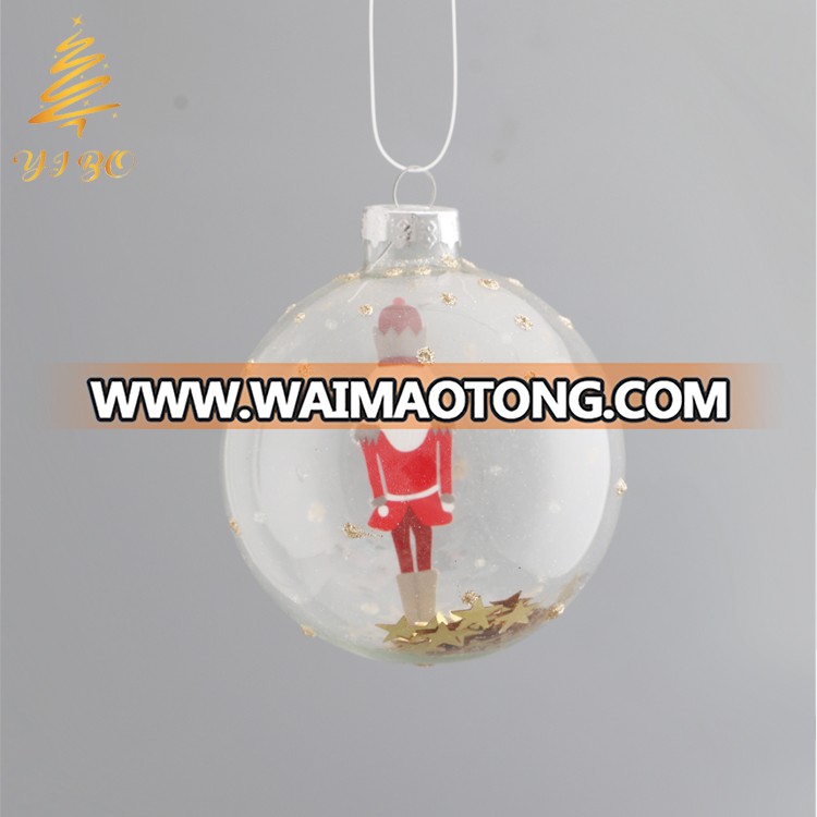 Clear glass ball have decoration inside 2018 hot sale