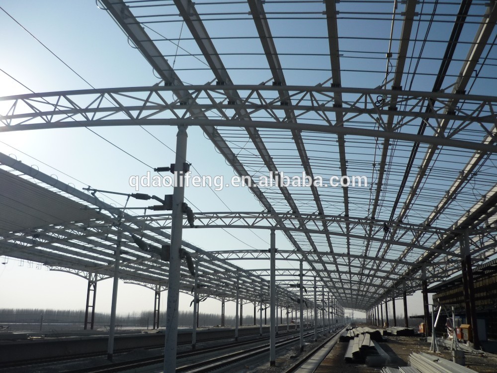 galvanized railway station light weight steel metal roof truss