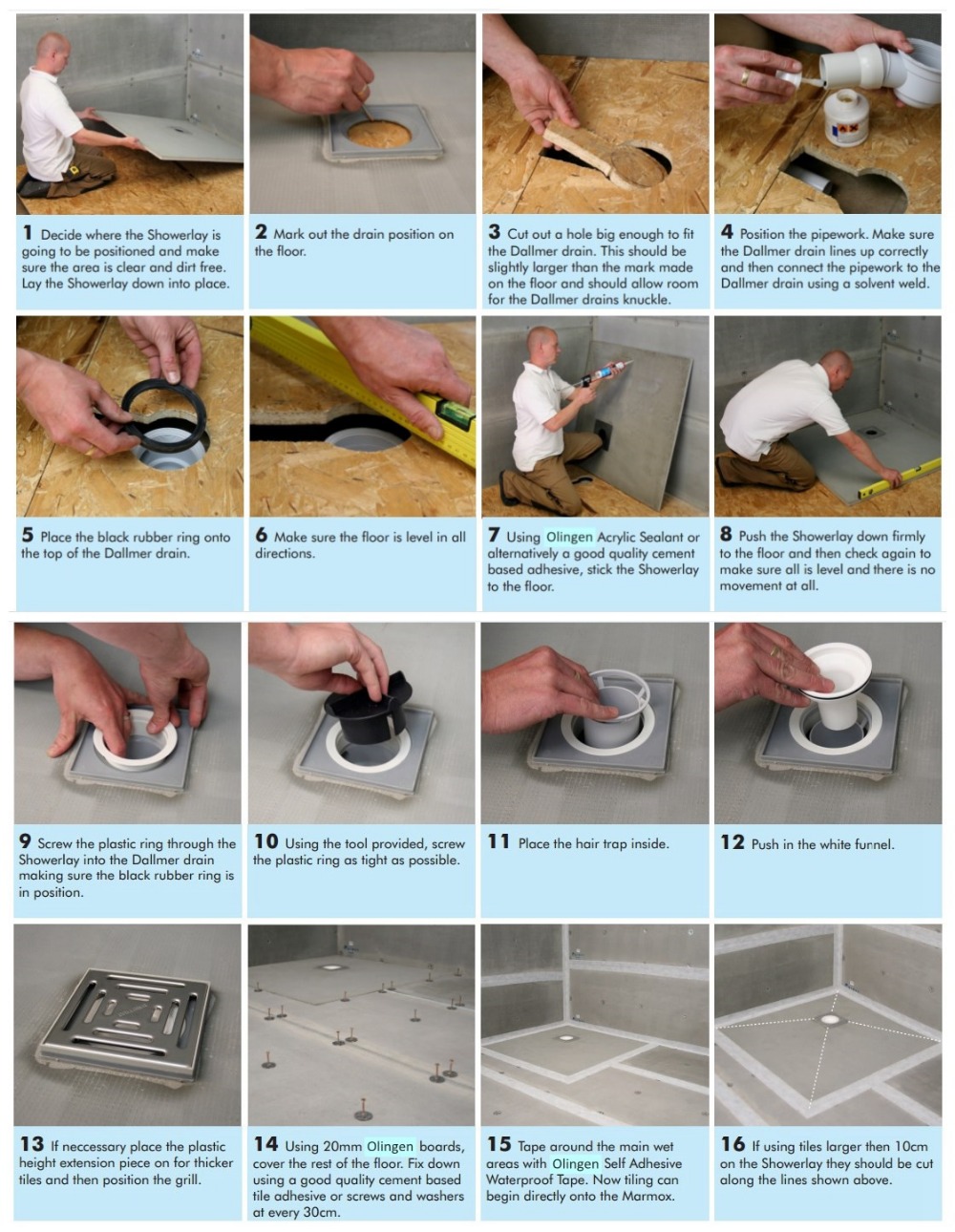 Customize fundo vertical/horizontal drain shower tray