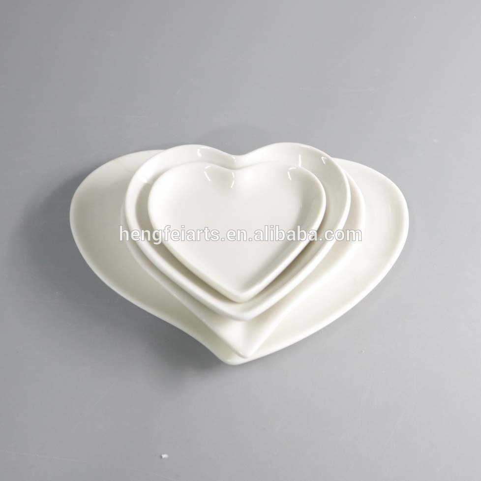 simple modern design decoration ring dish ceramic heart shaped jewelry tray