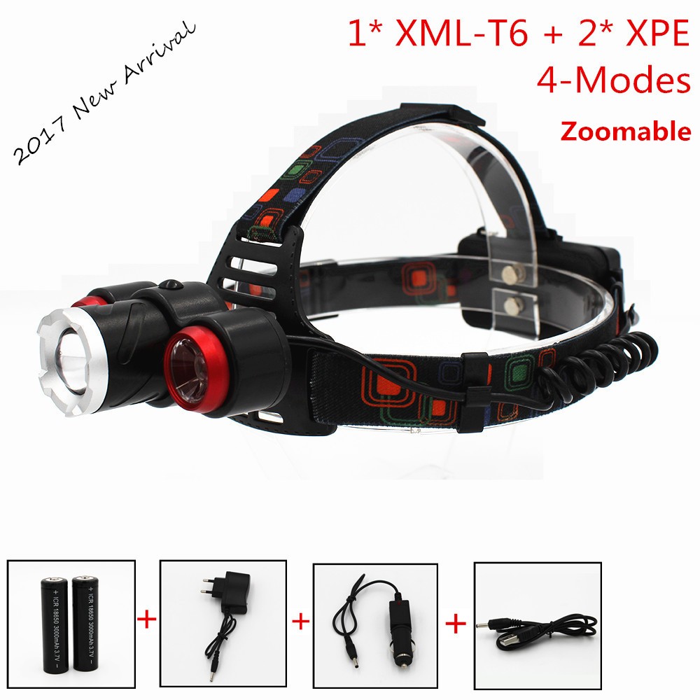 Waterproof 16Watt Zoomable brightest headlight bulbs led headlamp t6 with 1600lumens